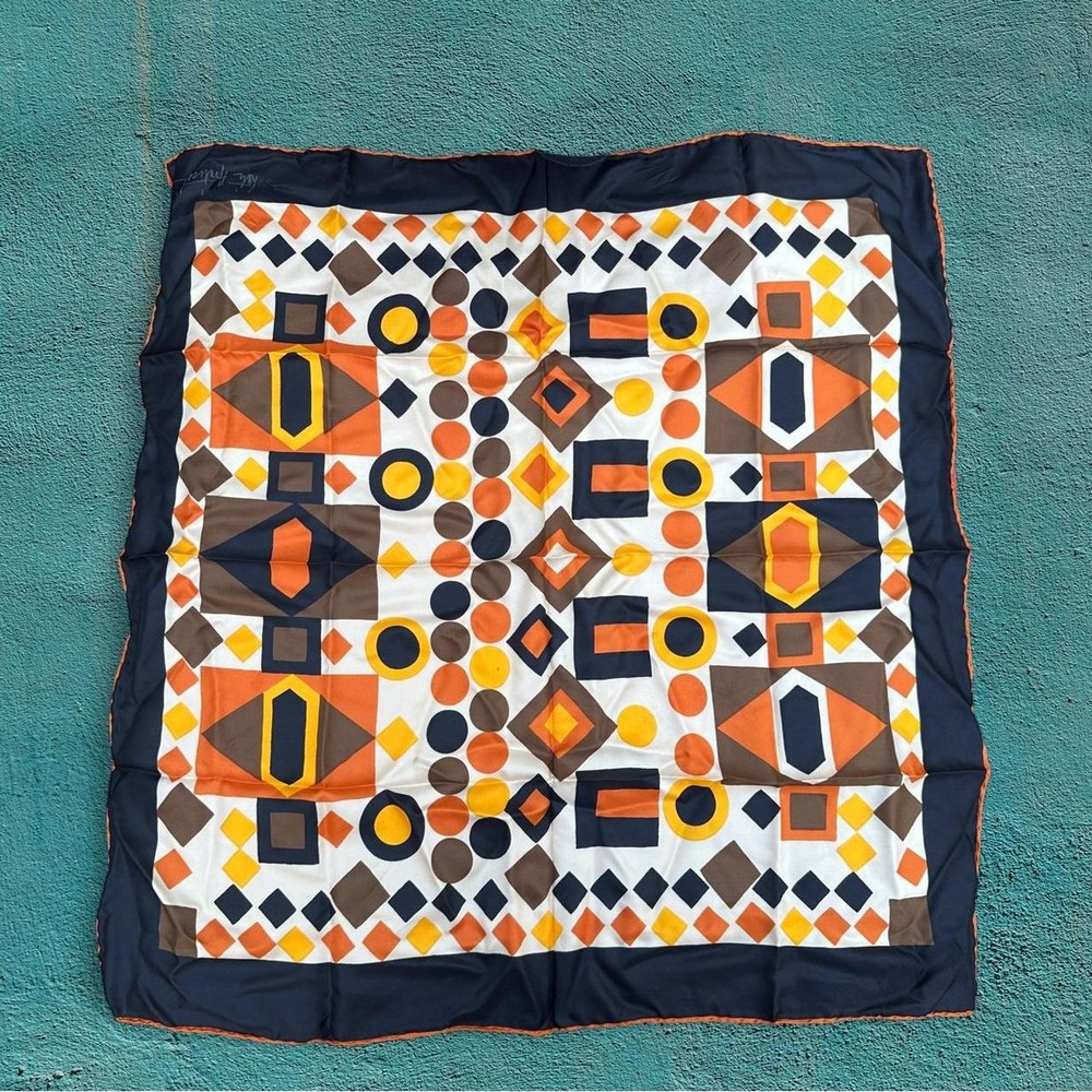 Rare Leti Anticoli Italian Boutique Mod Vintage 60s/70s Silk Square Scarf
